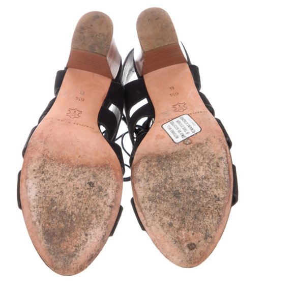 Size 6.5 - Loeffler Randall Black Suede Gladiator Sandals. - Picture 4 of 4